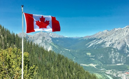 Canadian flag on places in Canada that make everyone feel at home