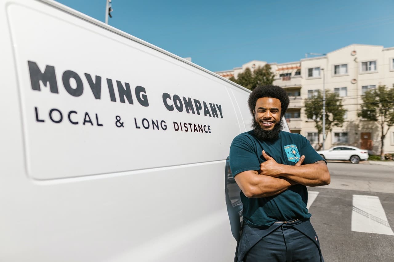 mover in front of a moving van