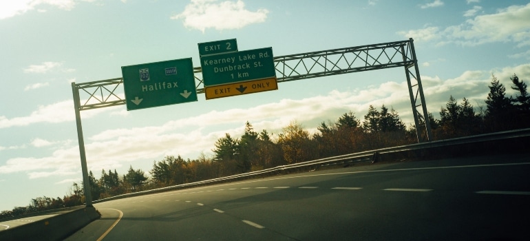 a highway sign showing the entrance to Halifax
