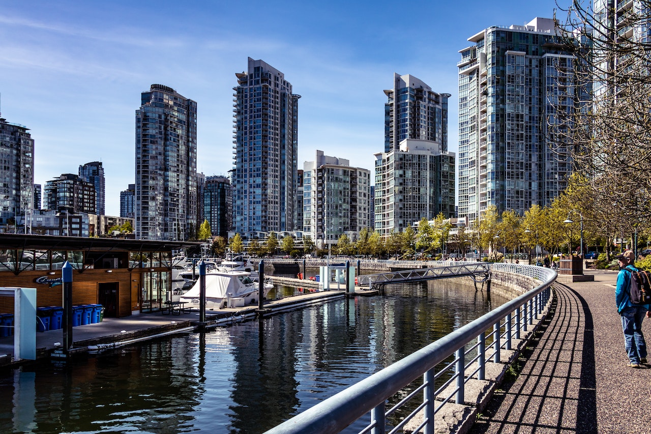 Buildings in one of the areas where expats live in Vancouver