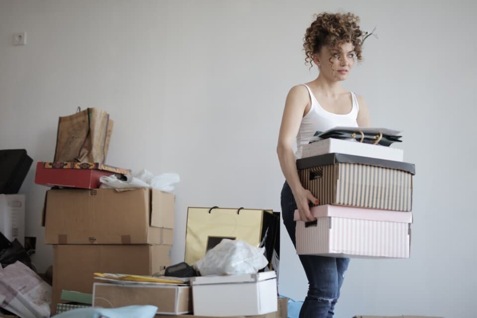a woman moving