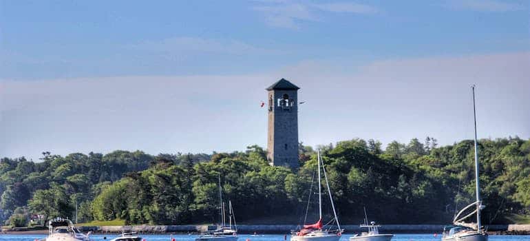 View of the Dingle Tower at Sir Sandford Fleming Park in Halifax, Nova Scotia