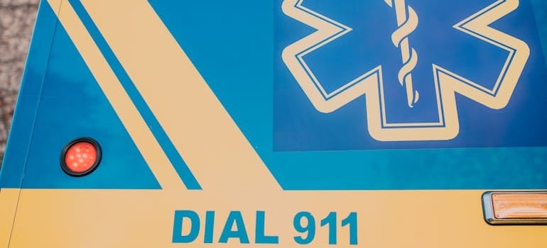 The back of an ambulance