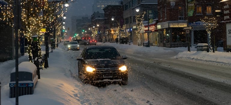 snowy road in Ottawa