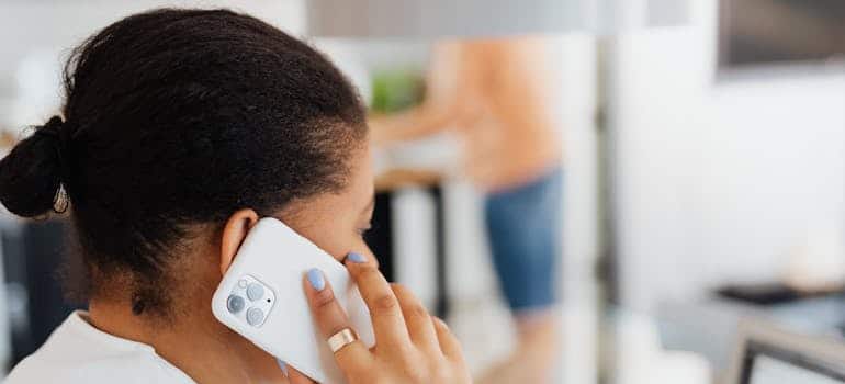 person talking on the phone