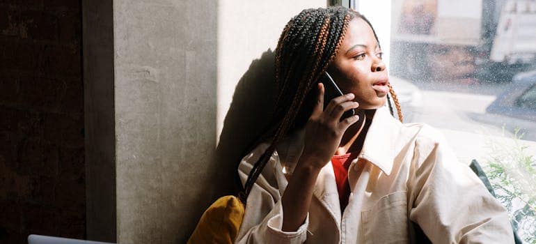 person talking on the phone