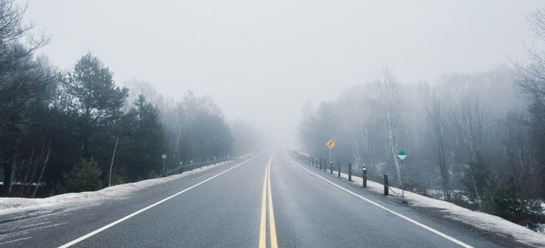 Road in Canada during the winter
