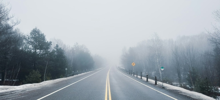 Canada road during winter