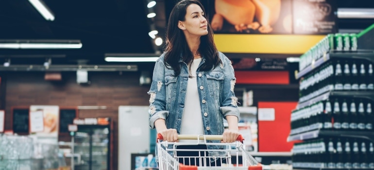 Person grocery shopping